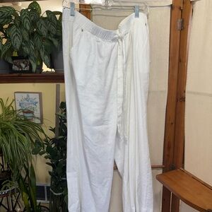 MICHAEL Michael Kors white linen Harbor pants.
